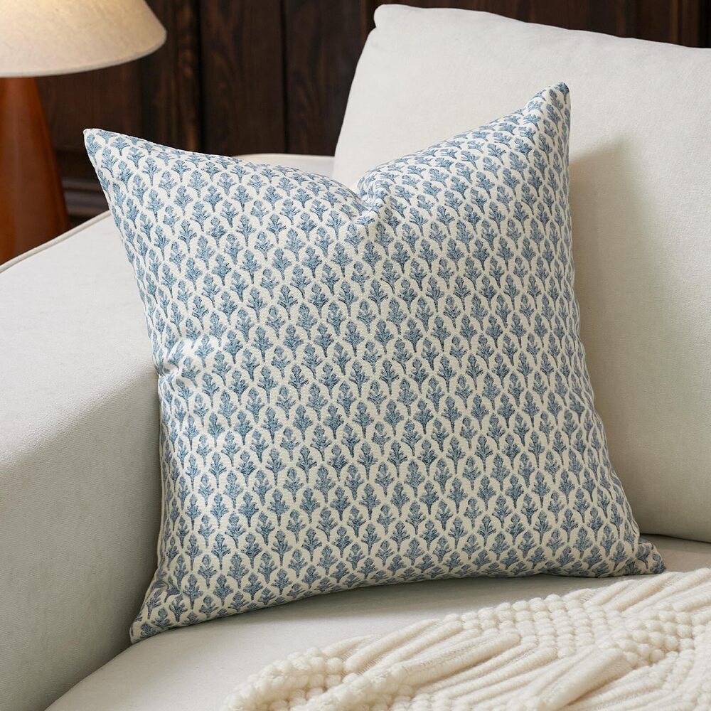 9631 Floral Pillow Covers 20x20 Pillow Cover Block Print Couch Pillows